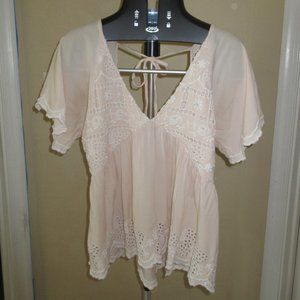 Light Pink V-neck Blouse